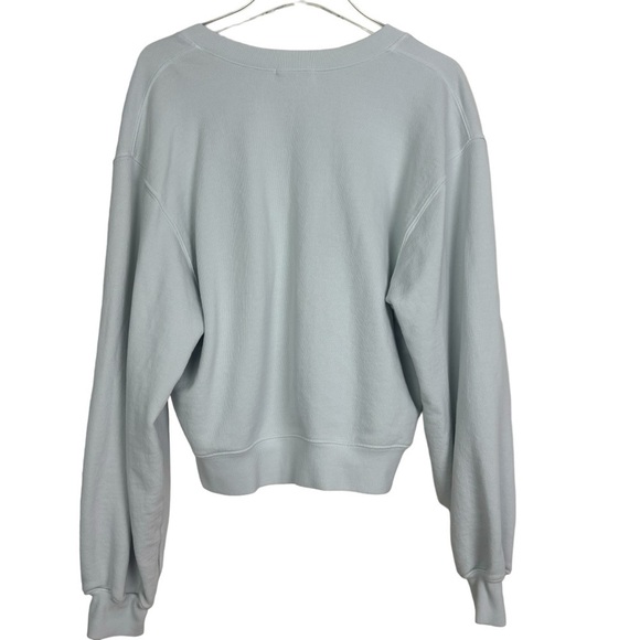 Agolde Low V-Neck Ballon Sleeve Relaxed Fit Athleisure Loungewear Sweatshirt - Picture 3 of 9